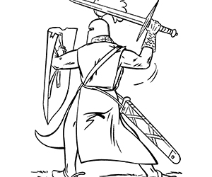 Coloriage Chevalier avec Épée