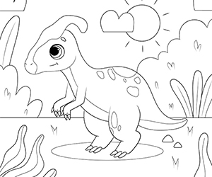 Coloriage Dinosaure avec Crête