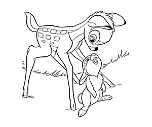 Coloriage Bambi et Panpan