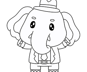 Coloriage Éléphant Adulte