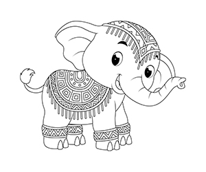 Coloriage Éléphant d'Inde