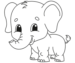 Coloriage Éléphant Enfant