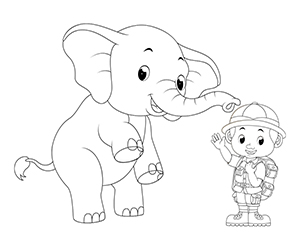 Coloriage Éléphant Zoo