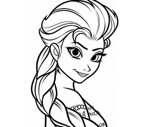 Coloriage Portrait Elsa