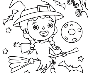 Coloriage Fille Halloween