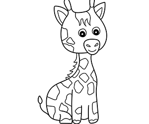 Coloriage Girafe Simple