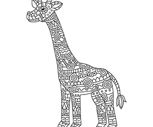Coloriage Girafe Zentangle