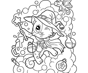Coloriage Halloween Chat