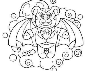 Coloriage Halloween Ours Vampire
