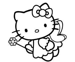 Coloriage Hello Kitty Fée