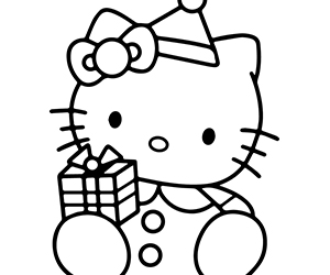 Coloriage Hello Kitty Noël