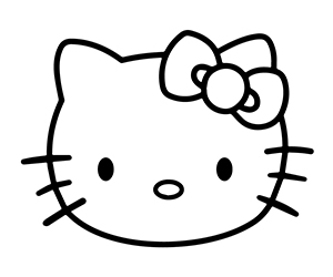 Coloriage Tête Hello Kitty