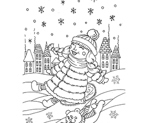 Coloriage Hiver Fille