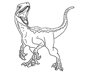 Coloriage de Jurassic World Velociraptor