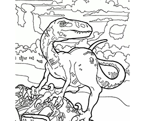 Coloriage Jurassic World Vélociraptor