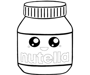 Coloriage Kawaii Nutella