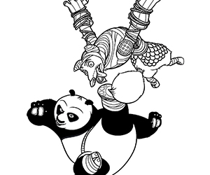 Coloriage Kung Fu Panda Combat