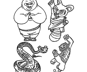 Coloriage Kung Fu Panda Personnages