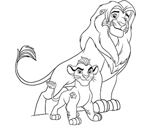 Coloriage Simba et Kion