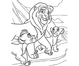 Coloriage Simba et ses Enfants