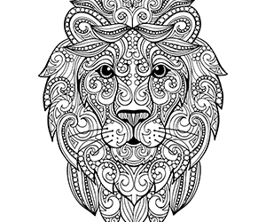 Coloriage Lion Adulte