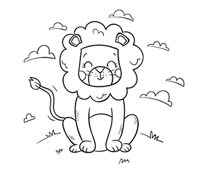 Coloriage Lion Content