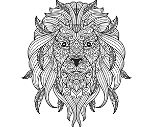 Coloriage Lion Mandala