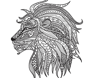 Coloriage Lion Profil