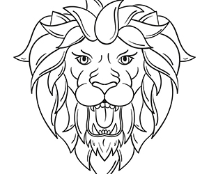 Coloriage Lion Rugit