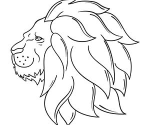 Coloriage Profil Lion