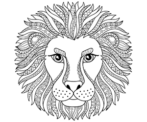Coloriage Tête de Lion 