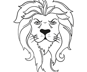 Coloriage Une Tête de Lion