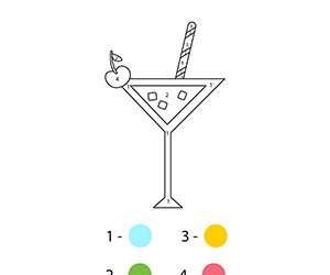Coloriage Magique Verre Cocktail