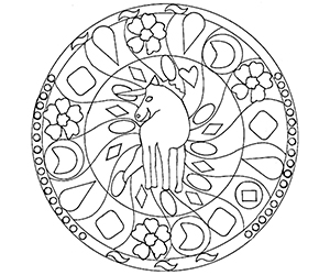 Coloriage Mandala Licorne