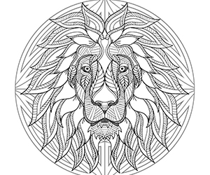 Coloriage Mandala Lion