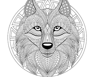Coloriage Mandala Loup