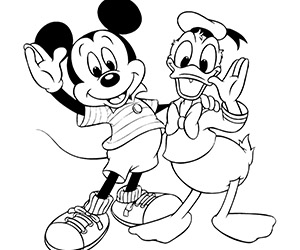 Coloriage Mickey Donald