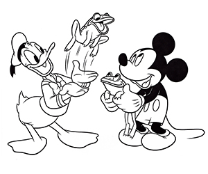 Coloriage Mickey et Donald