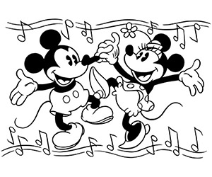 Coloriage Mickey Minnie