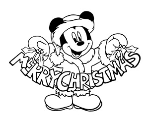 Coloriage Mickey Noël