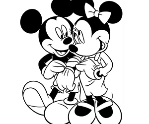 Coloriage Minnie et Mickey