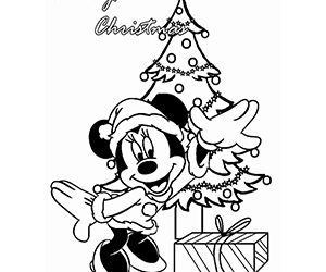 Coloriage Minnie Noël