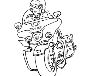 Coloriage Moto de Police