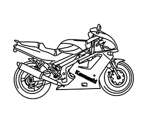 Coloriage Moto Kawazaki