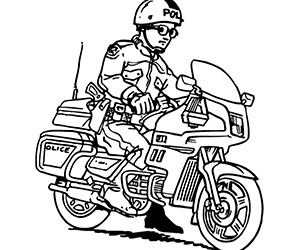Coloriage Moto Police