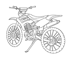 Coloriage Motocross Facile