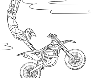Coloriage Motocross Freestyle