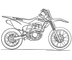 Coloriage Motocross Honda