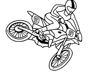 Coloriage Saut Motocross