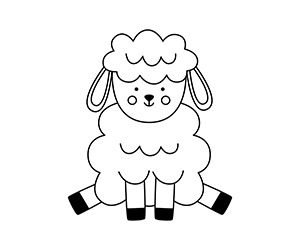 Coloriage Mouton Assis